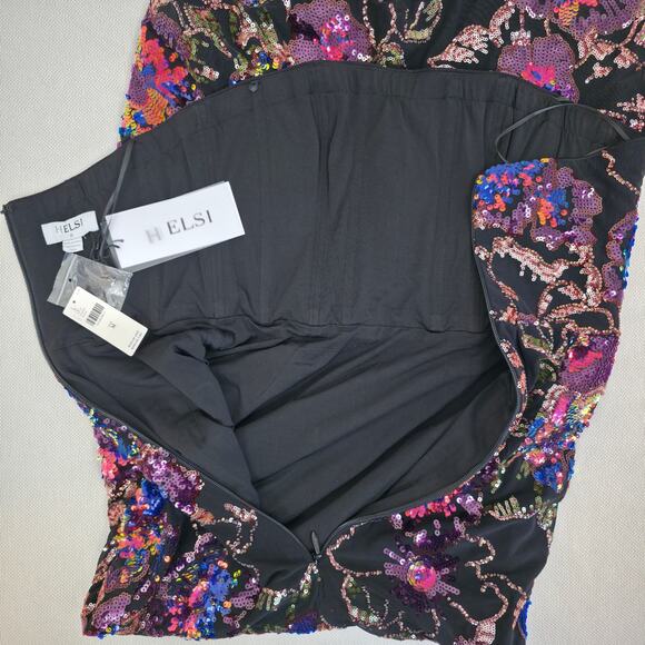 Helsi Helen Strapless Floral Stretch Sequin Mermaid Maxi Dress Sz Medium NWT - Picture 9 of 11